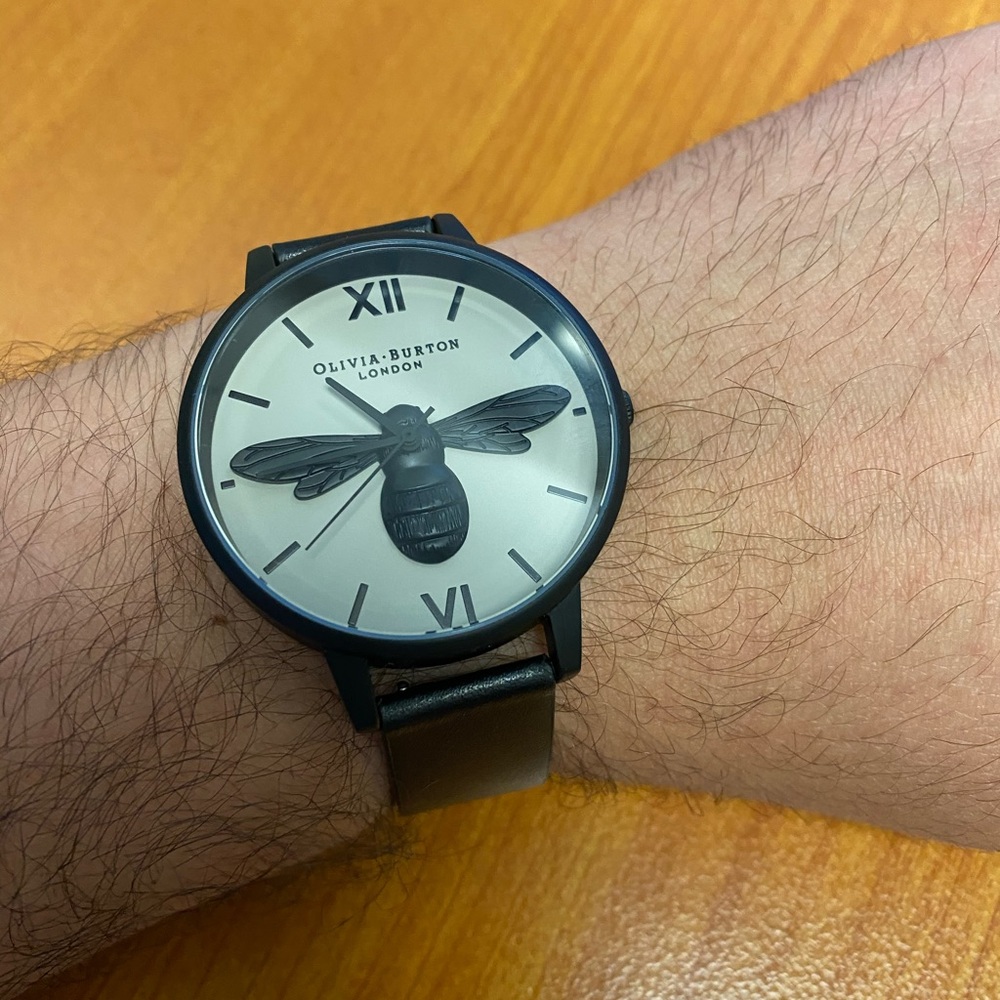 MENS OLIVIA BURTON LONDON LEATHER WATCH